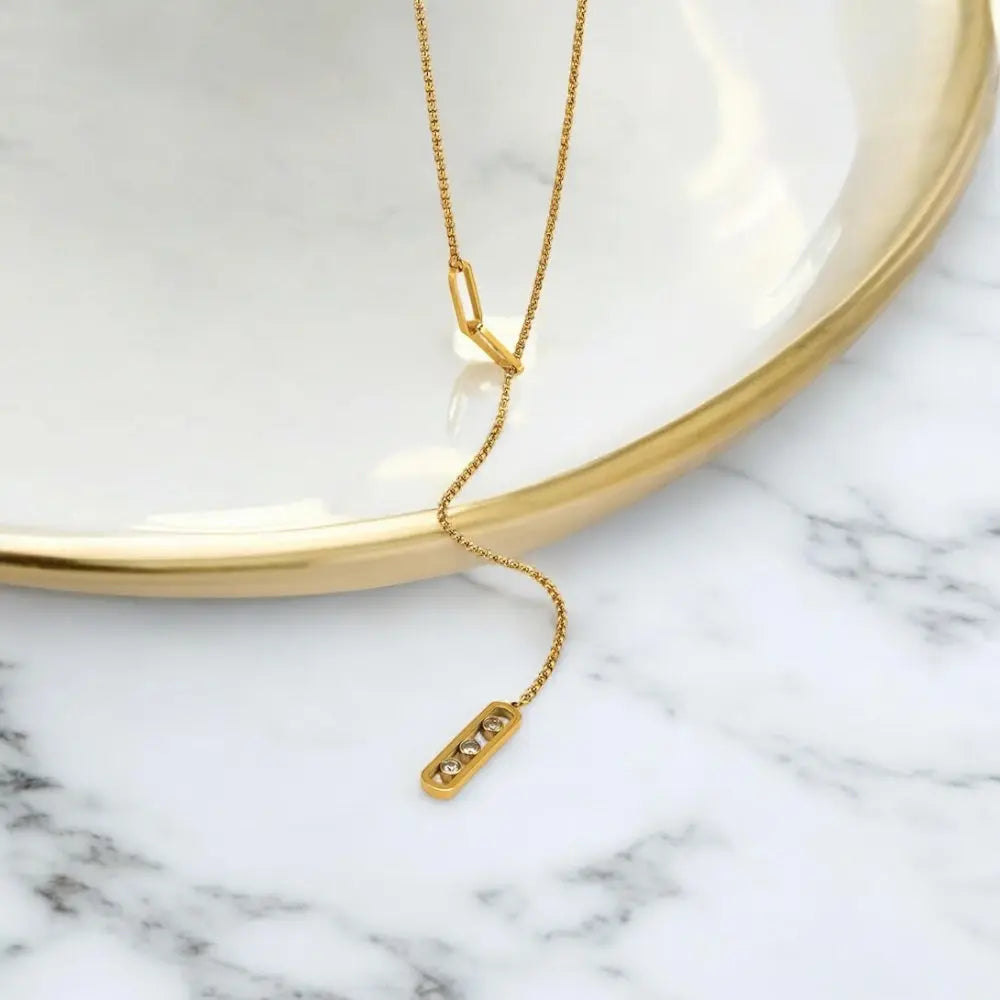 Gold Sliding Tassel Pendant Necklace dÉsirer dÉsirer