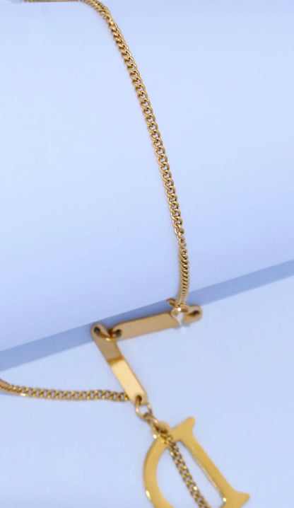 Letter D gold necklace dÉsirer dÉsirer