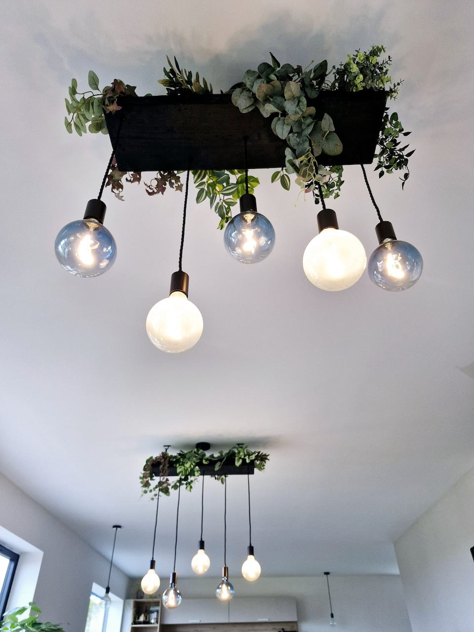 Matt Black Canopy Wooden Beam Chandelier MooBoo Home dÉsirer