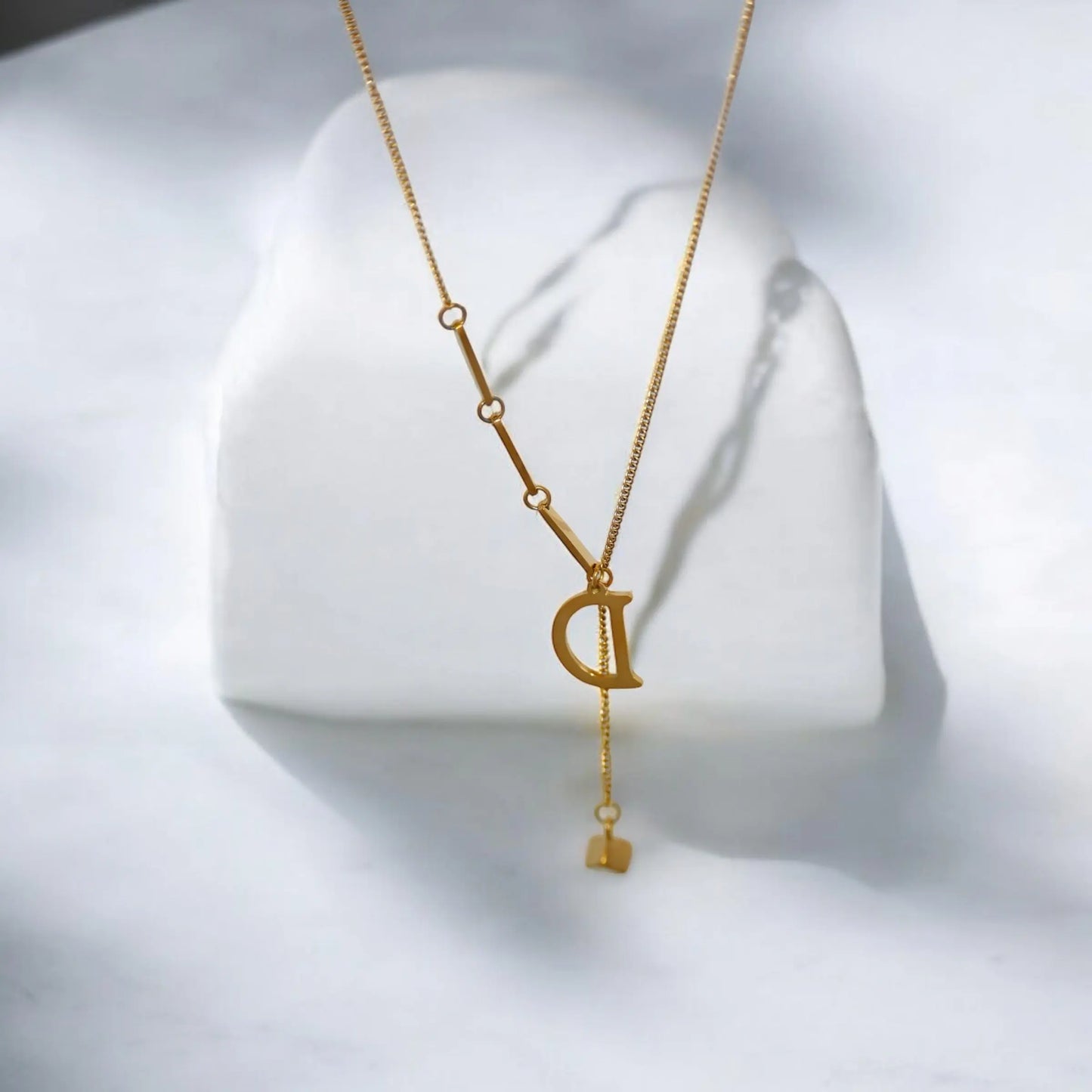 Letter D gold necklace dÉsirer dÉsirer