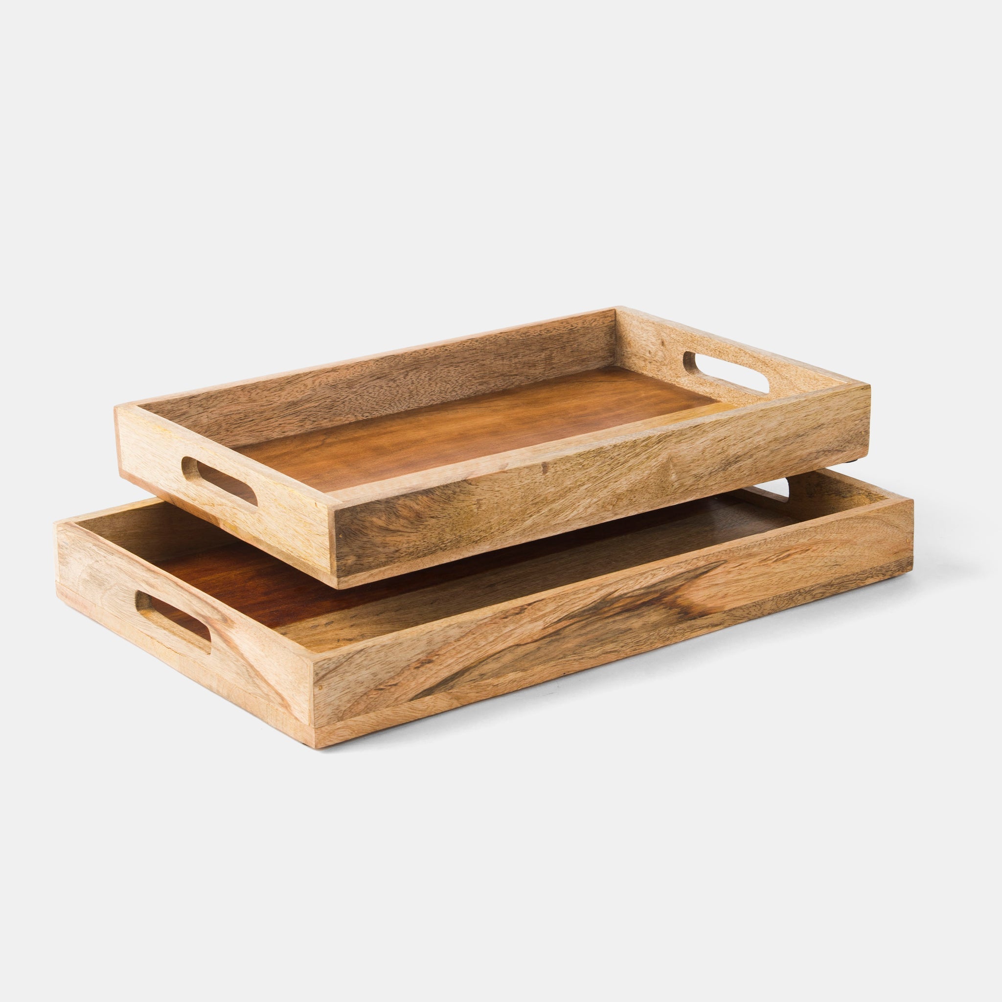 Rustic Elegance Two-Tone Serving Tray Set DC-Powered by People dÉsirer
