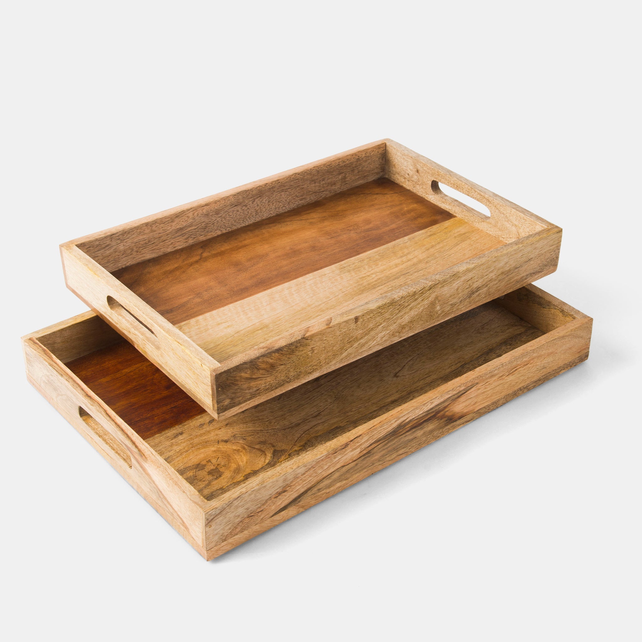 Rustic Elegance Two-Tone Serving Tray Set DC-Powered by People dÉsirer