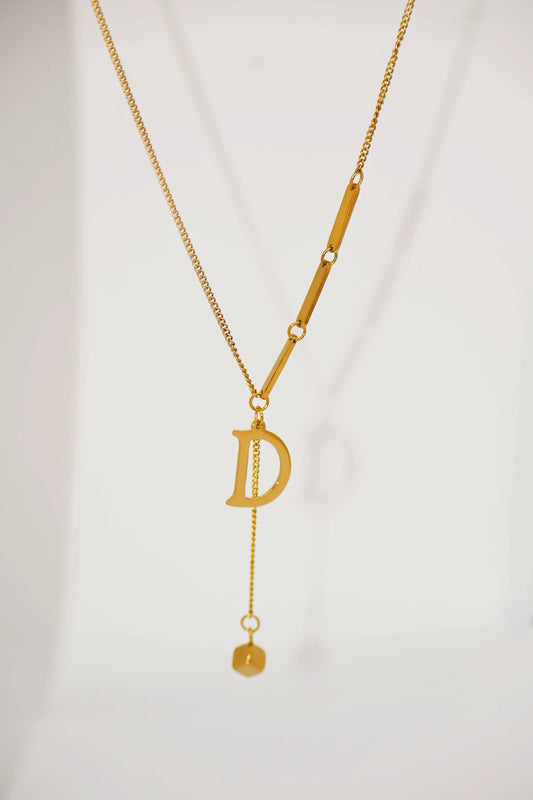Letter D gold necklace dÉsirer dÉsirer