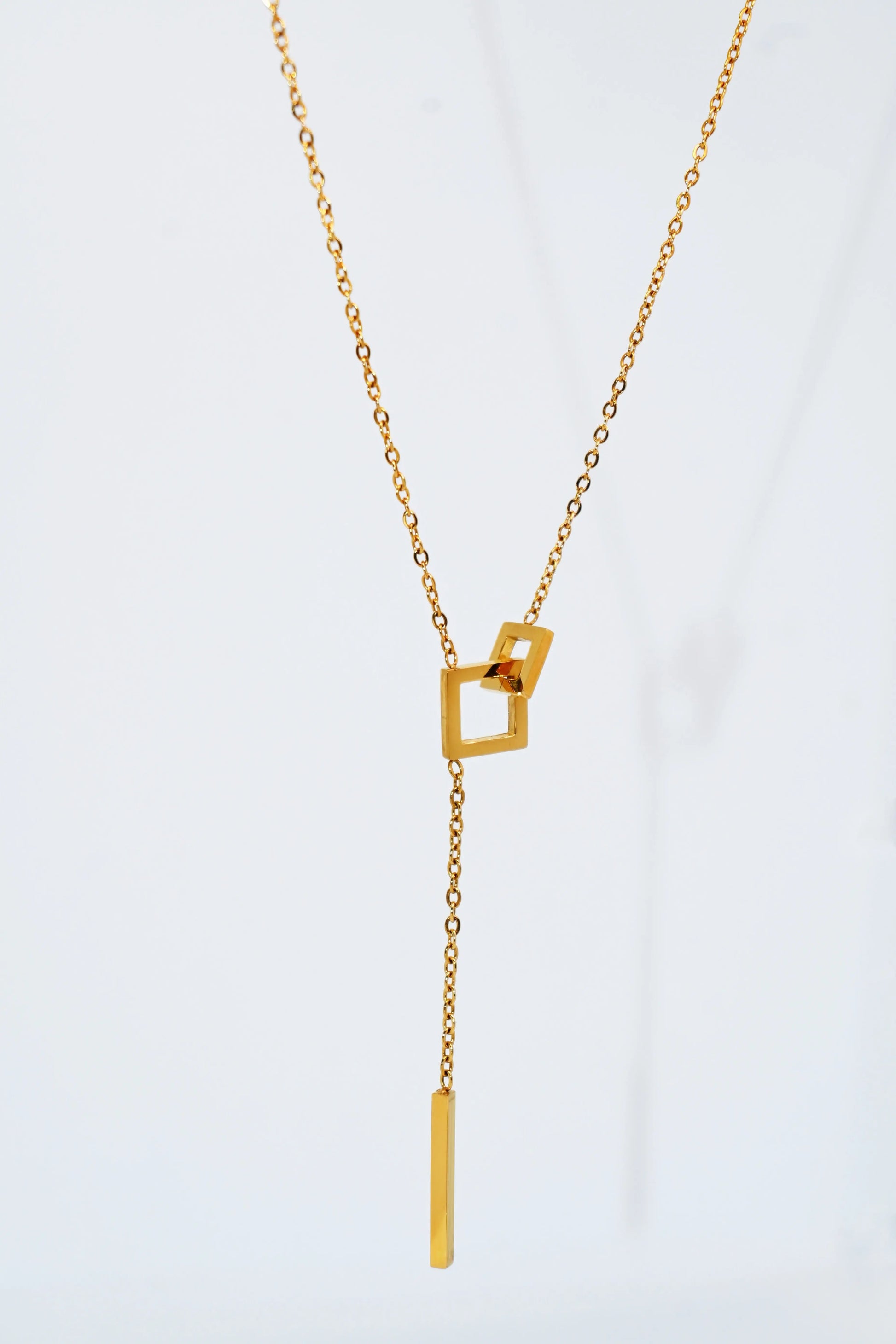 Geometric Square Long Tassel Female Clavicle Chain Necklace dÉsirer dÉsirer
