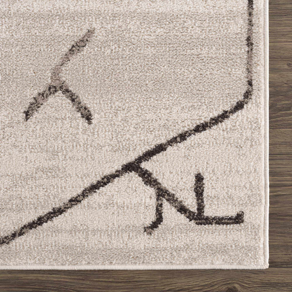 Azzan Cream & Charcoal Area Rug DC-Hauteloom dÉsirer