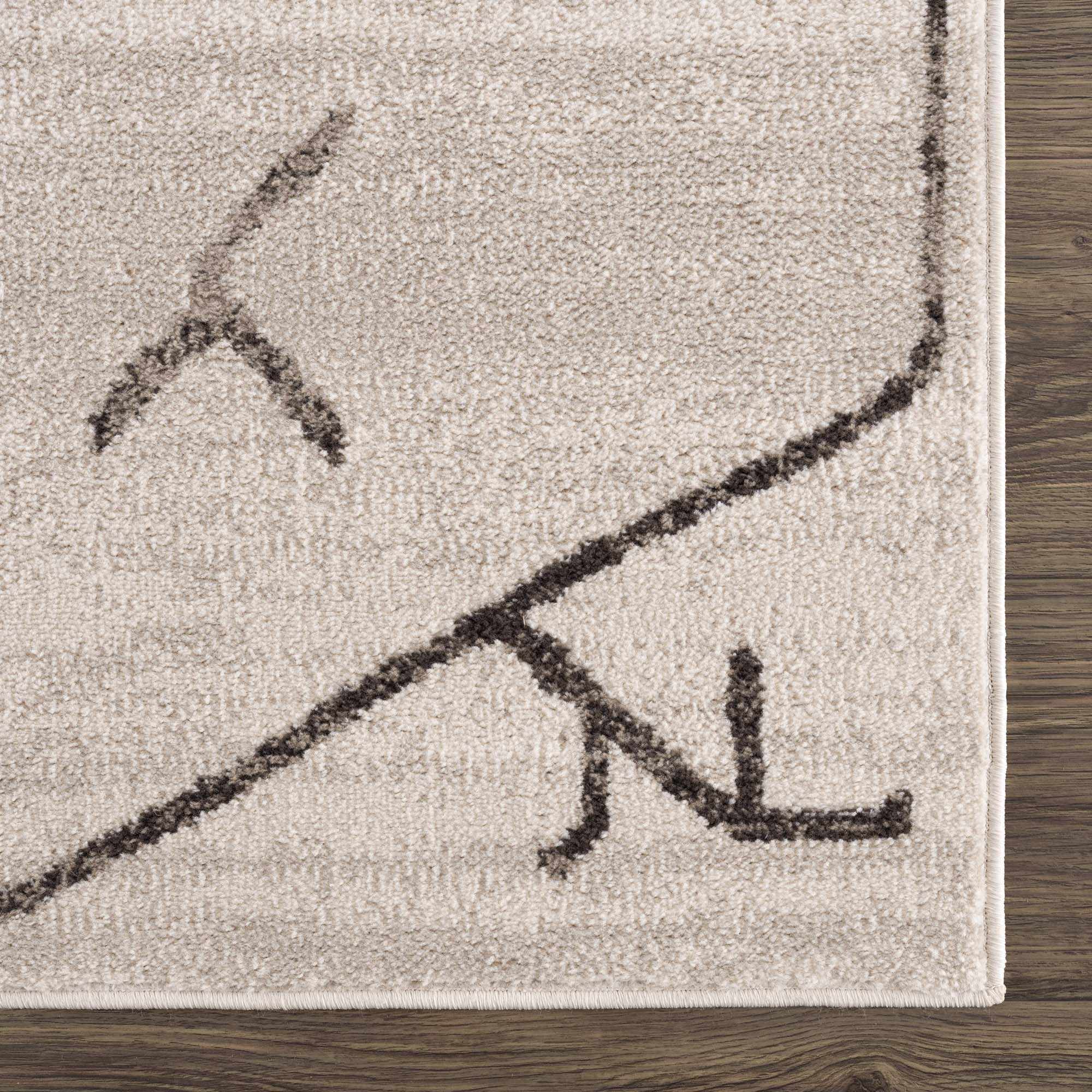 Azzan Cream & Charcoal Area Rug DC-Hauteloom dÉsirer