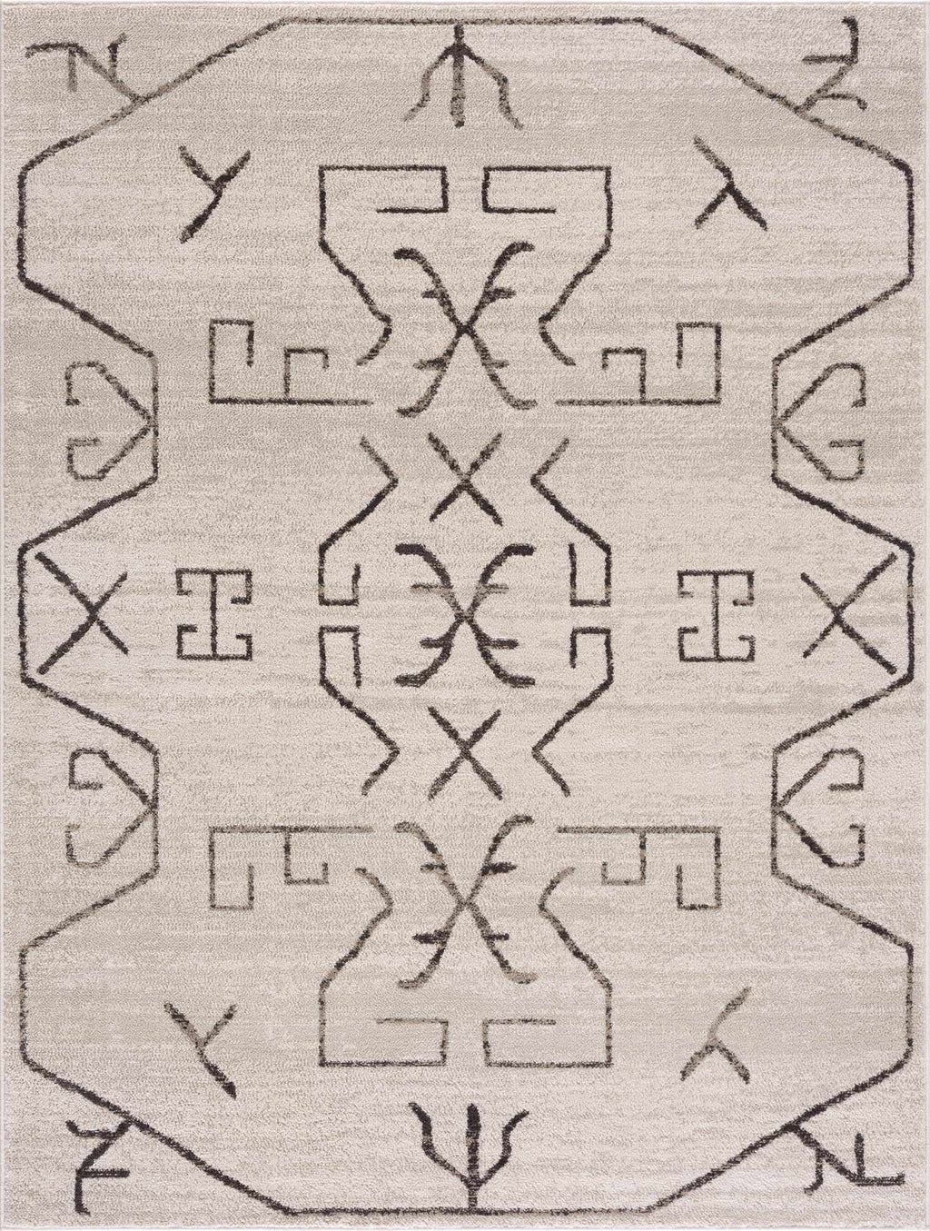 Azzan Cream & Charcoal Area Rug DC-Hauteloom dÉsirer