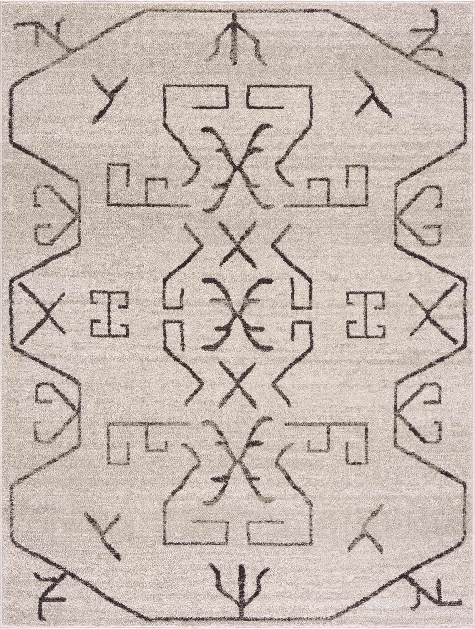Azzan Cream & Charcoal Area Rug DC-Hauteloom dÉsirer