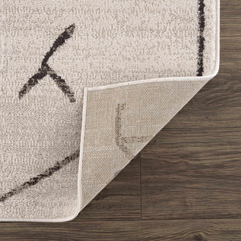 Azzan Cream & Charcoal Area Rug DC-Hauteloom dÉsirer