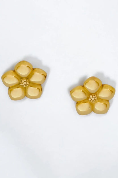 Gold Flower Charm necklace  and earring dÉsirer dÉsirer