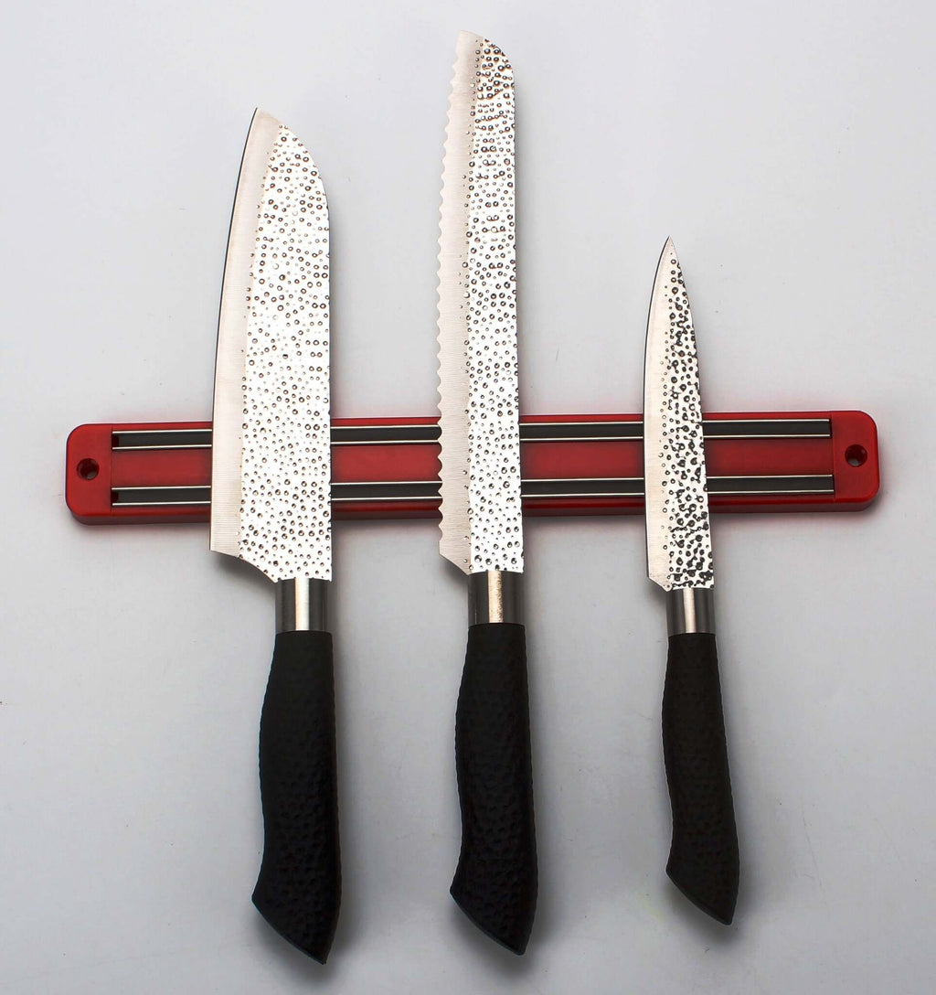 Embossed Hammered Blades 3 Piece Knife Set DC-SiliSlick® dÉsirer