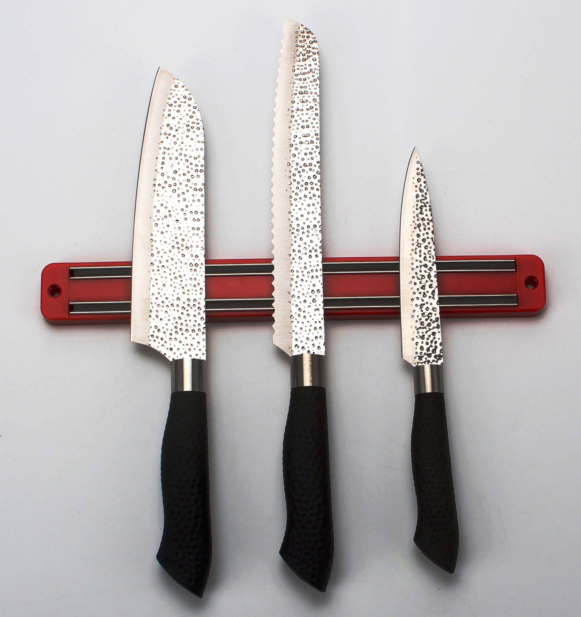 Embossed Hammered Blades 3 Piece Knife Set DC-SiliSlick® dÉsirer