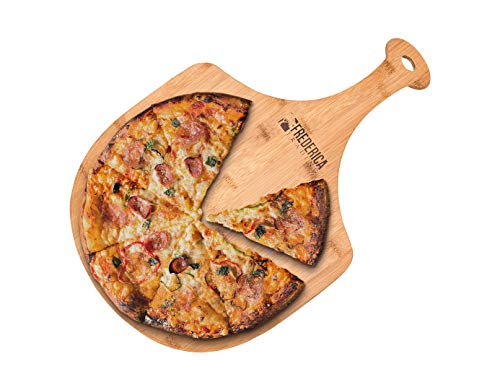 Premium Natural Bamboo Pizza Peel Paddle and Cutting Board (For Pizza, Fruit, Vegetables, Cheese) DC-FREDERICA TRADING dÉsirer