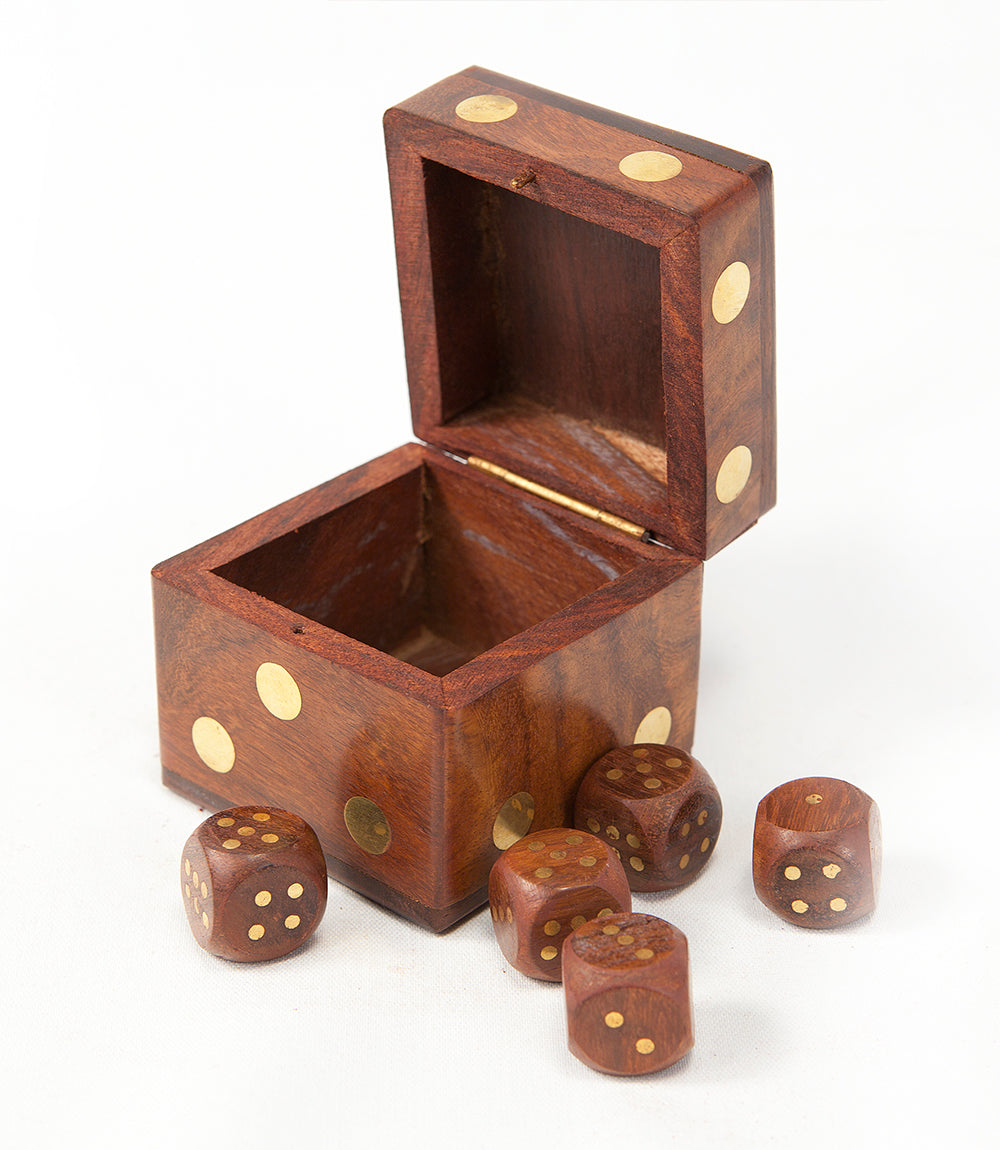 5 Dice Box Set -  Handcrafted Wood DC-Powered by People dÉsirer