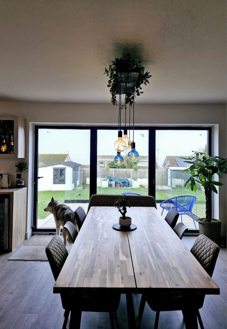 Matt Black Canopy Wooden Beam Chandelier MooBoo Home dÉsirer