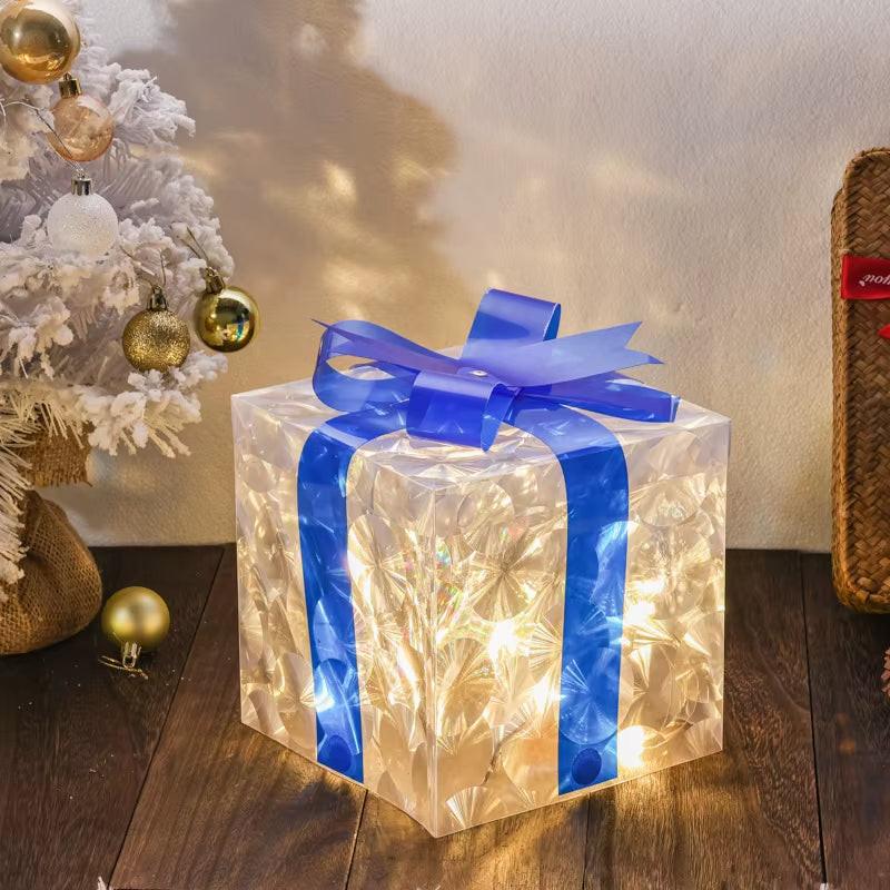 Illuminated Christmas Gift Box – 100 LED Snowflake Décor Accent Maester Magic dÉsirer