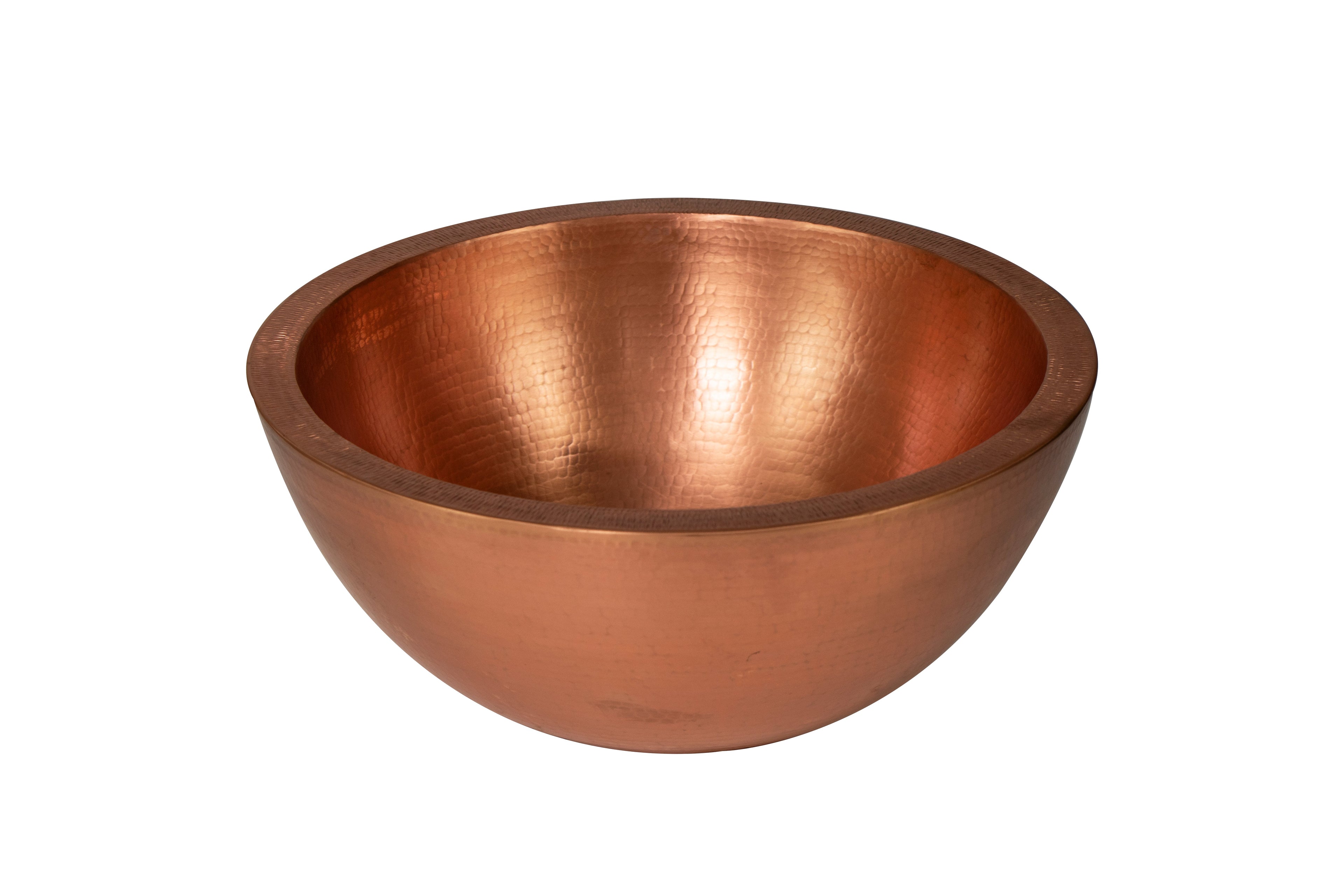 17" Round Double Wall Hammered Copper Bathroom Sink DC-Olde Copper / Space Enterprises dÉsirer